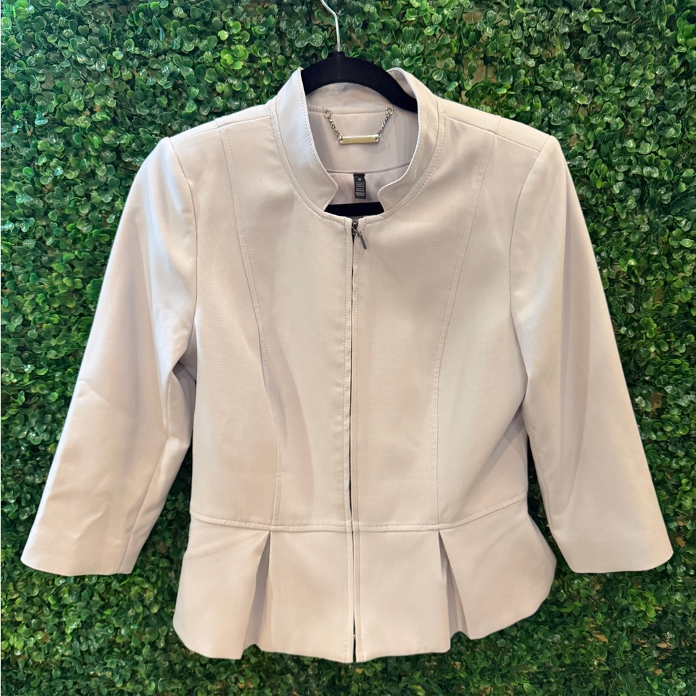White House Black Market Lilac Mandarin Collar Zipper Jacket